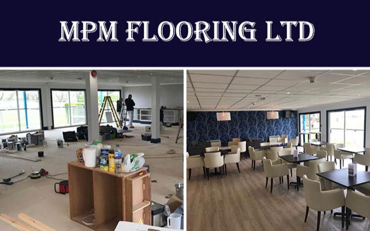 NPM Flooring logo with examples of floors