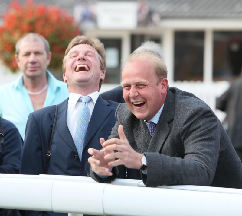 Two gents at Windsor Racecourse having a great time.