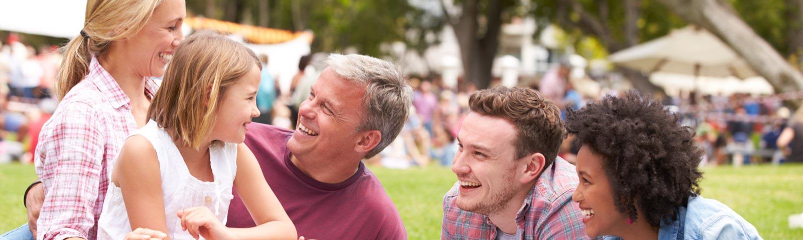 A family having fun at Royal Windsor Racecourse family fun day