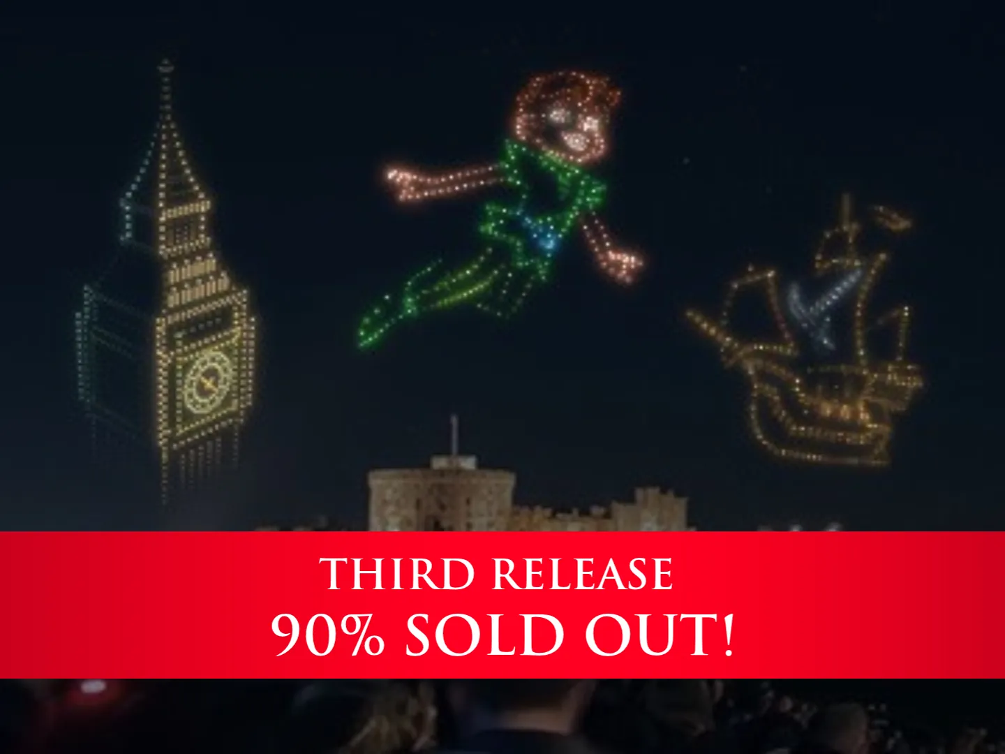 neverland drone show at windsor racecourse 2026 artwork
