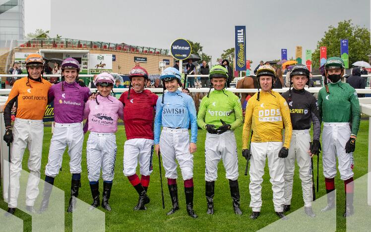 Jockeys lined up 